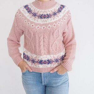 Pink Patterned Women's Sweater